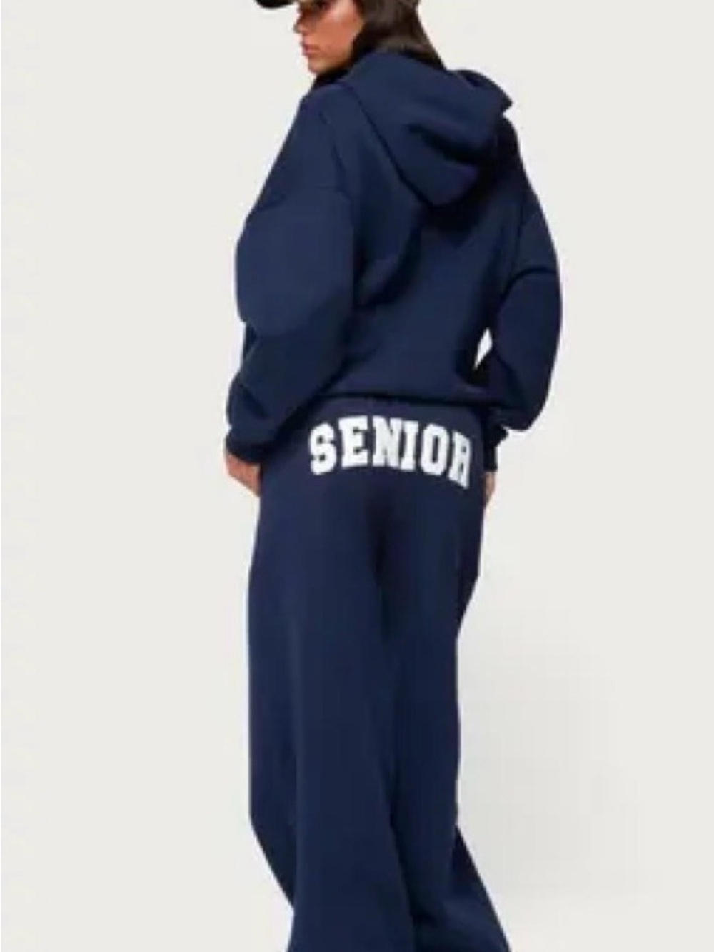 Hollister Navy Sweatpants with 'SENIOR' Back Graphic Never worn